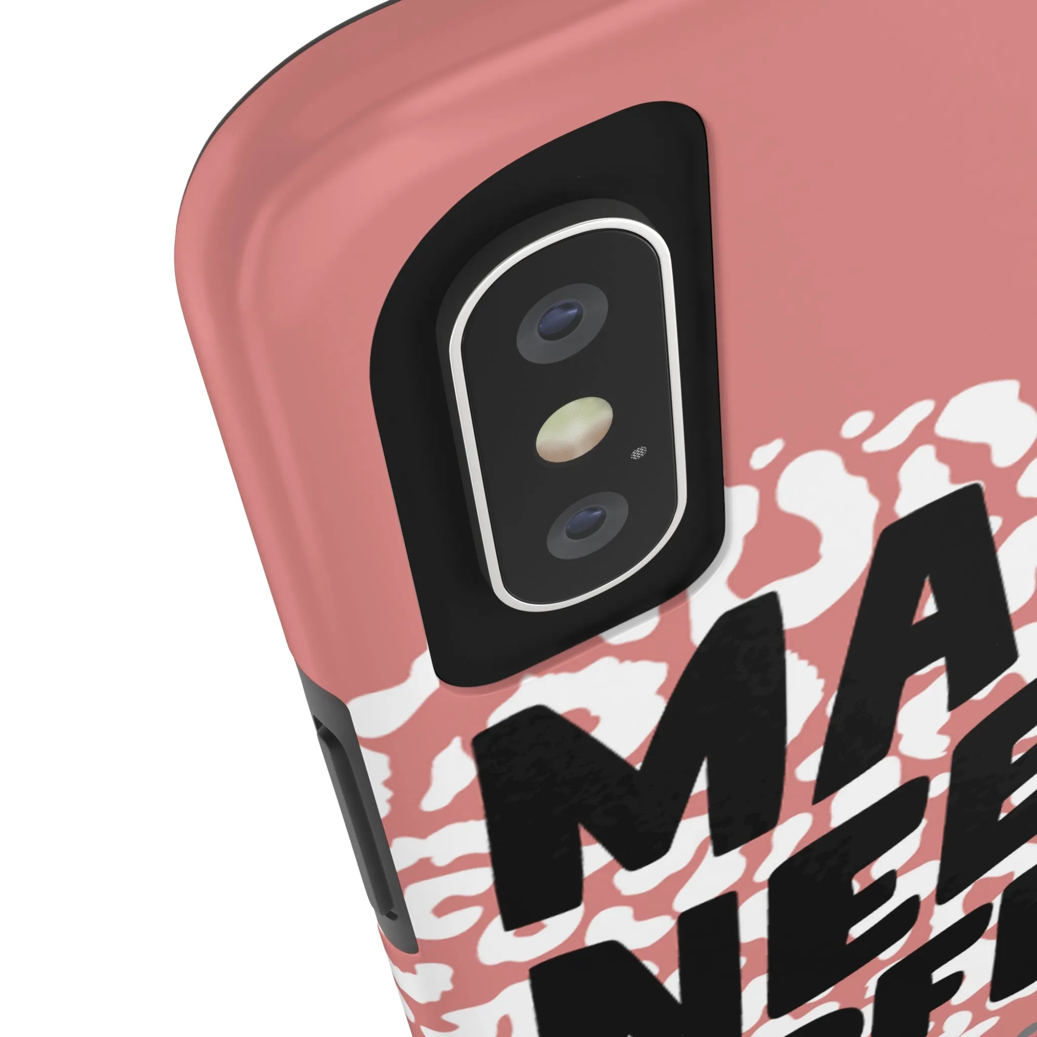 Mama Needs Coffee Pink Cheetah Circles iPhone Case - Stylish and Humorous Protective Cover