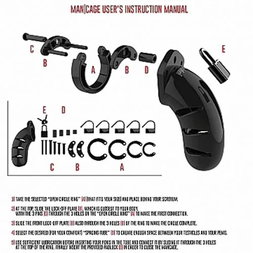 Man Cage 01 Male 3.5 Inch Black Chastity Cage