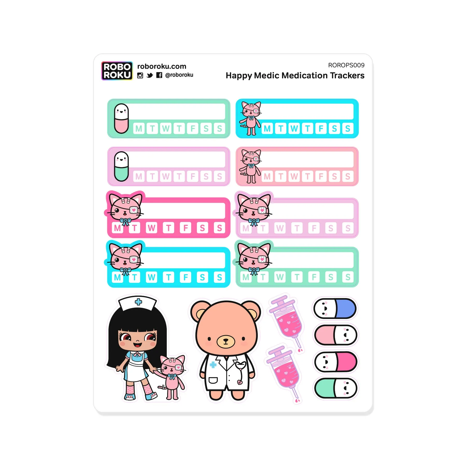 Medication Trackers Planner Stickers