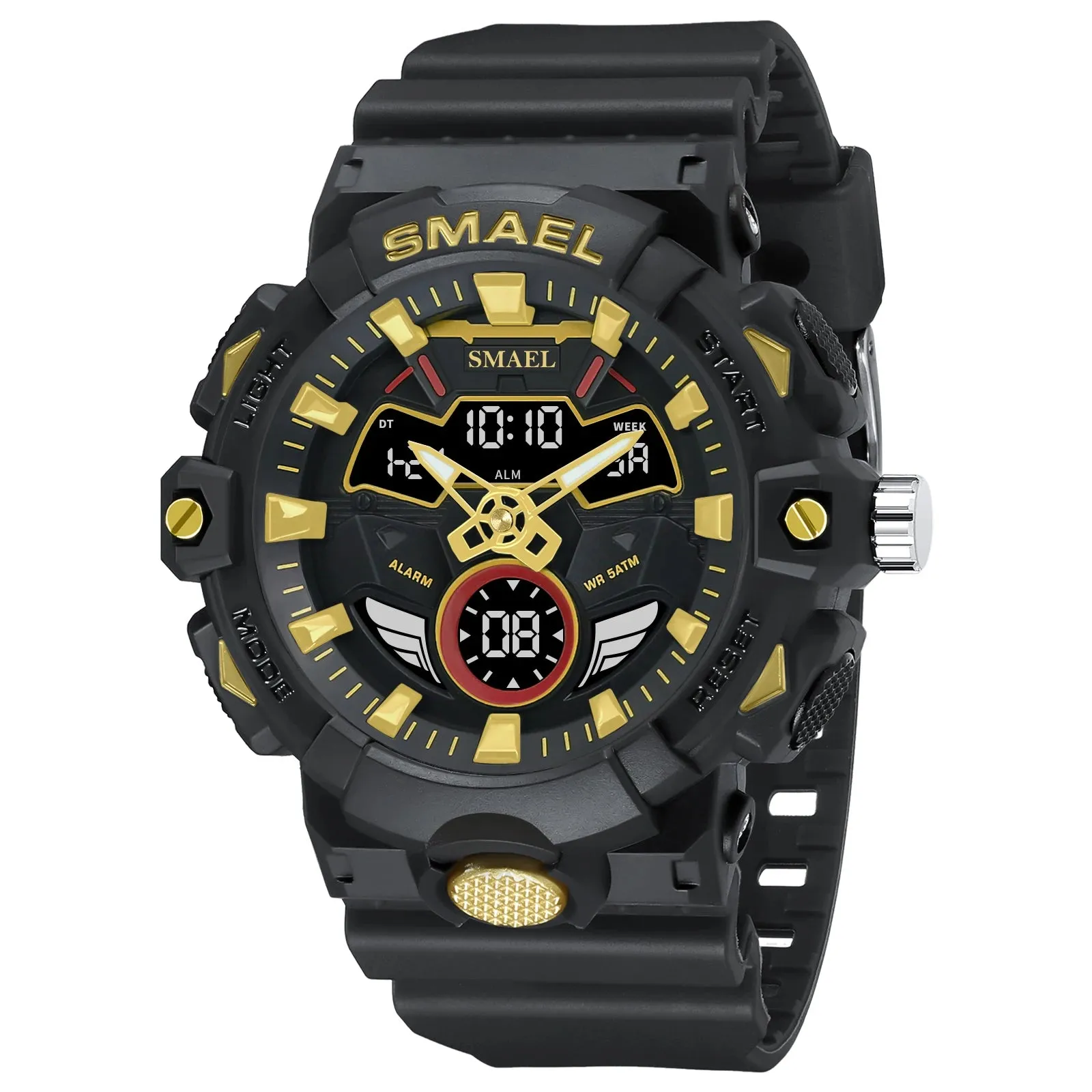 Men Sport Watches SMAEL Original Wristwatches Dropshipping Brand 50M Waterproof Clock 8085 Alarm Young Yellow New Quartz Watch