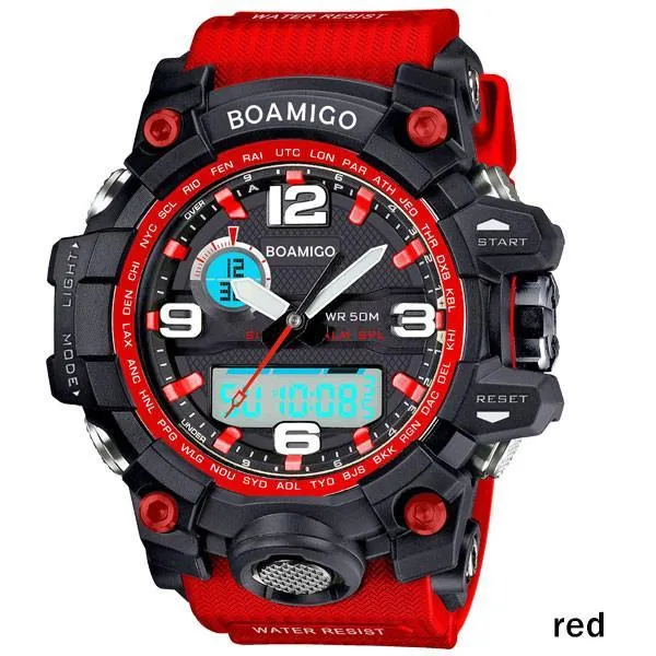 Men watches dual display 50M waterproof
