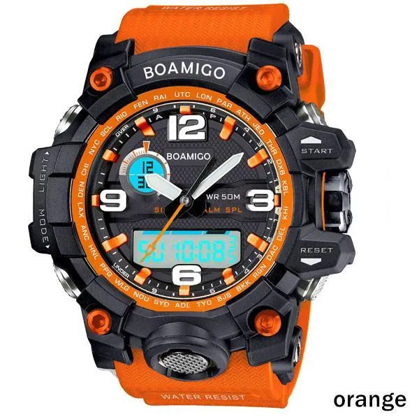 Men watches dual display 50M waterproof