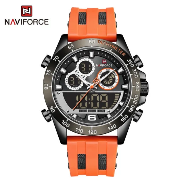 Men's Luxury Brand Digital Military Quartz Wrist Watch Sport Chronograph Silicone Strap Watches