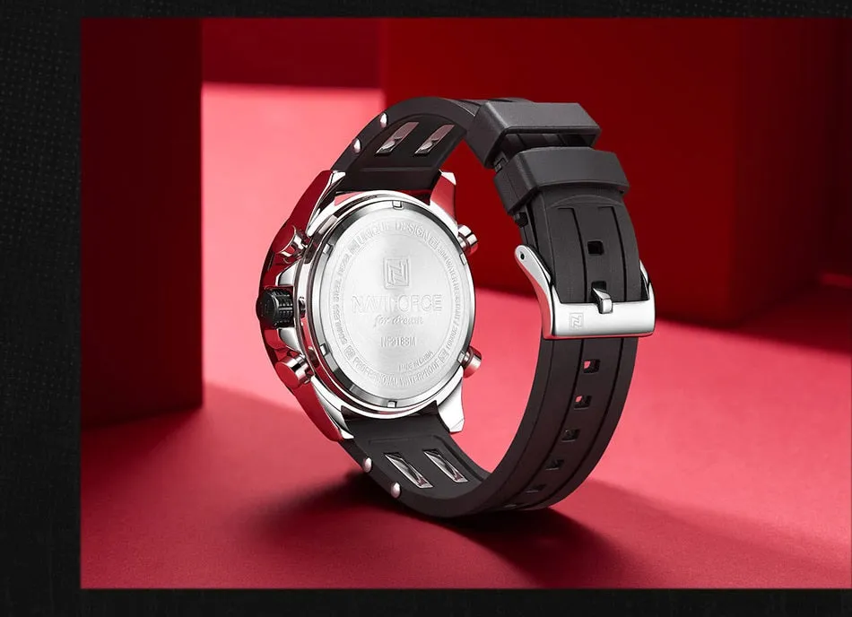 Men's Luxury Brand Digital Military Quartz Wrist Watch Sport Chronograph Silicone Strap Watches