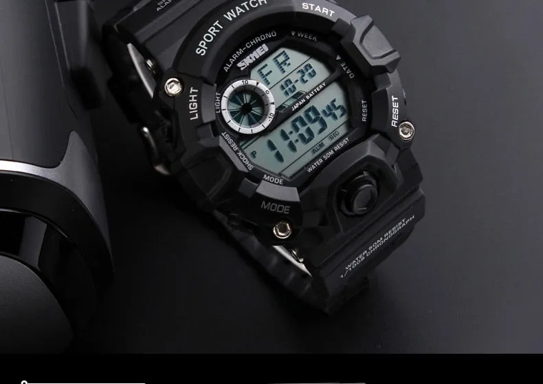 Men's Outdoor Sport Alarm Clock 5Bar Waterproof Military LED Display Shock Digital Watch