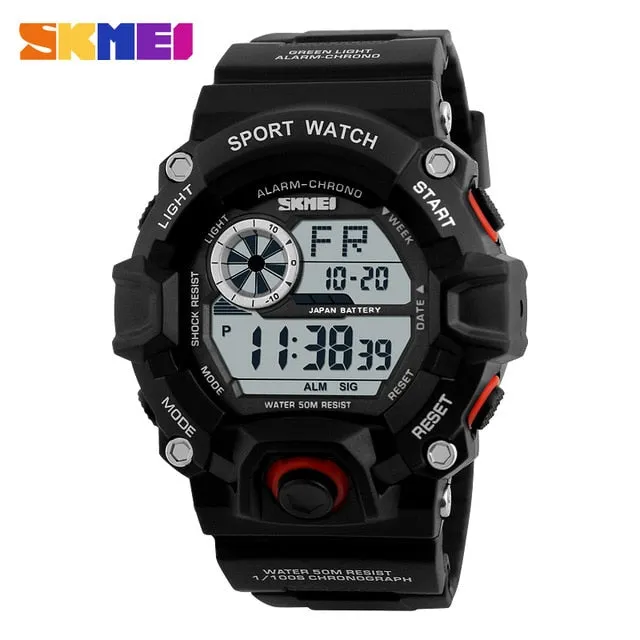 Men's Outdoor Sport Alarm Clock 5Bar Waterproof Military LED Display Shock Digital Watch