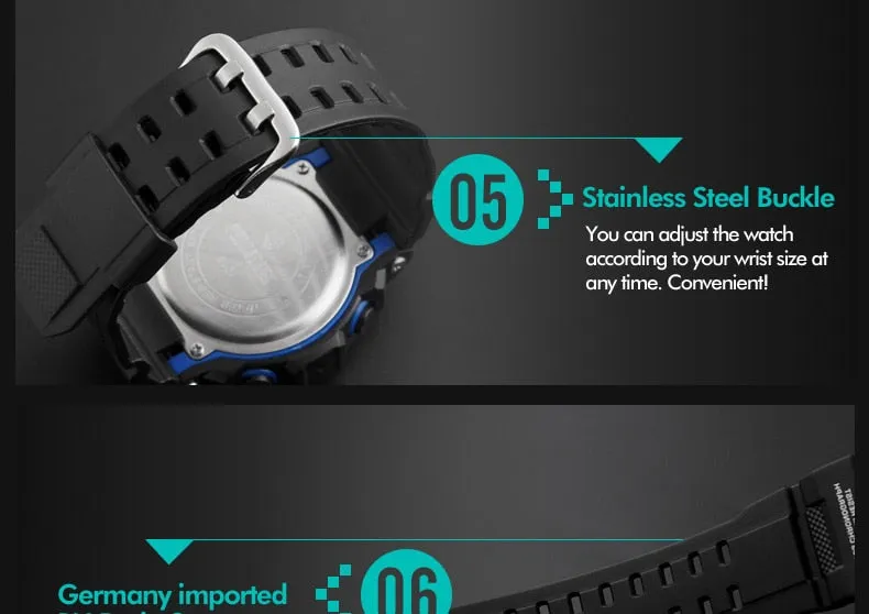 Men's Outdoor Sport Alarm Clock 5Bar Waterproof Military LED Display Shock Digital Watch