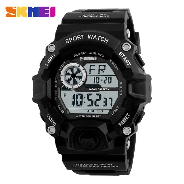 Men's Outdoor Sport Alarm Clock 5Bar Waterproof Military LED Display Shock Digital Watch