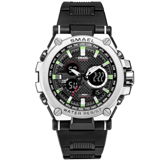 Men's Sport watch LED 50m water Resistant digital Multifunction Quartz Wristwatches