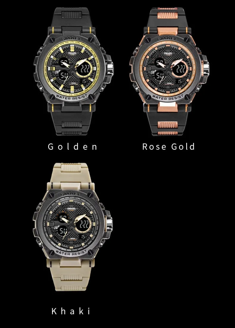 Men's Sport watch LED 50m water Resistant digital Multifunction Quartz Wristwatches