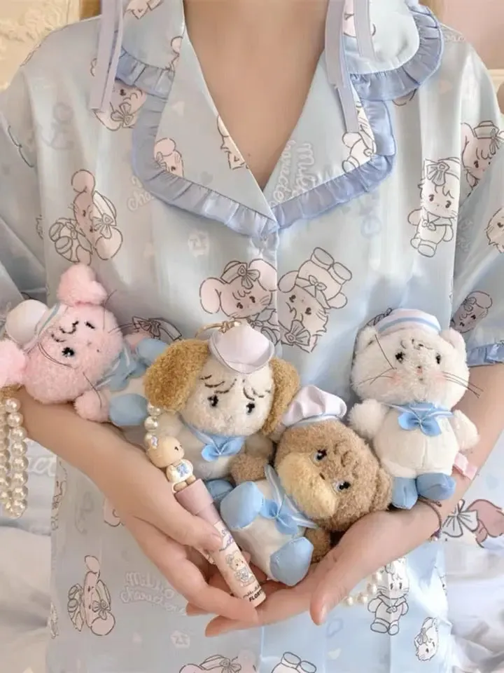 Mikko illustration Sailor Limited Edition Plush Doll Keychain Bear Latte Dog Souffie Kitten Mousse Rabbit Cammy