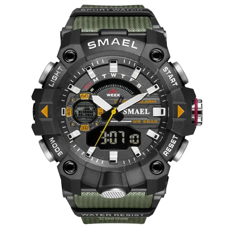Military Watches Men Sport Watch New 50M Waterproof Wristwatch Stopwatch Alarm LED Light Digital Watches 8040 Men's Sports Watch