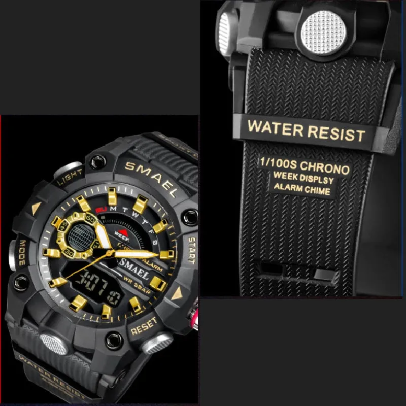 Military Watches Men Sport Watch New 50M Waterproof Wristwatch Stopwatch Alarm LED Light Digital Watches 8040 Men's Sports Watch