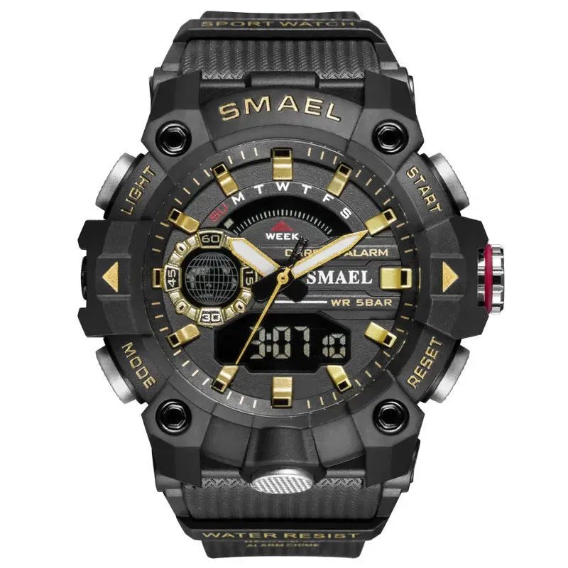 Military Watches Men Sport Watch New 50M Waterproof Wristwatch Stopwatch Alarm LED Light Digital Watches 8040 Men's Sports Watch