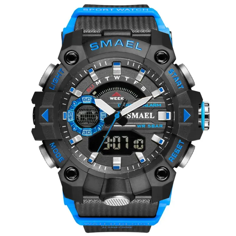 Military Watches Men Sport Watch New 50M Waterproof Wristwatch Stopwatch Alarm LED Light Digital Watches 8040 Men's Sports Watch