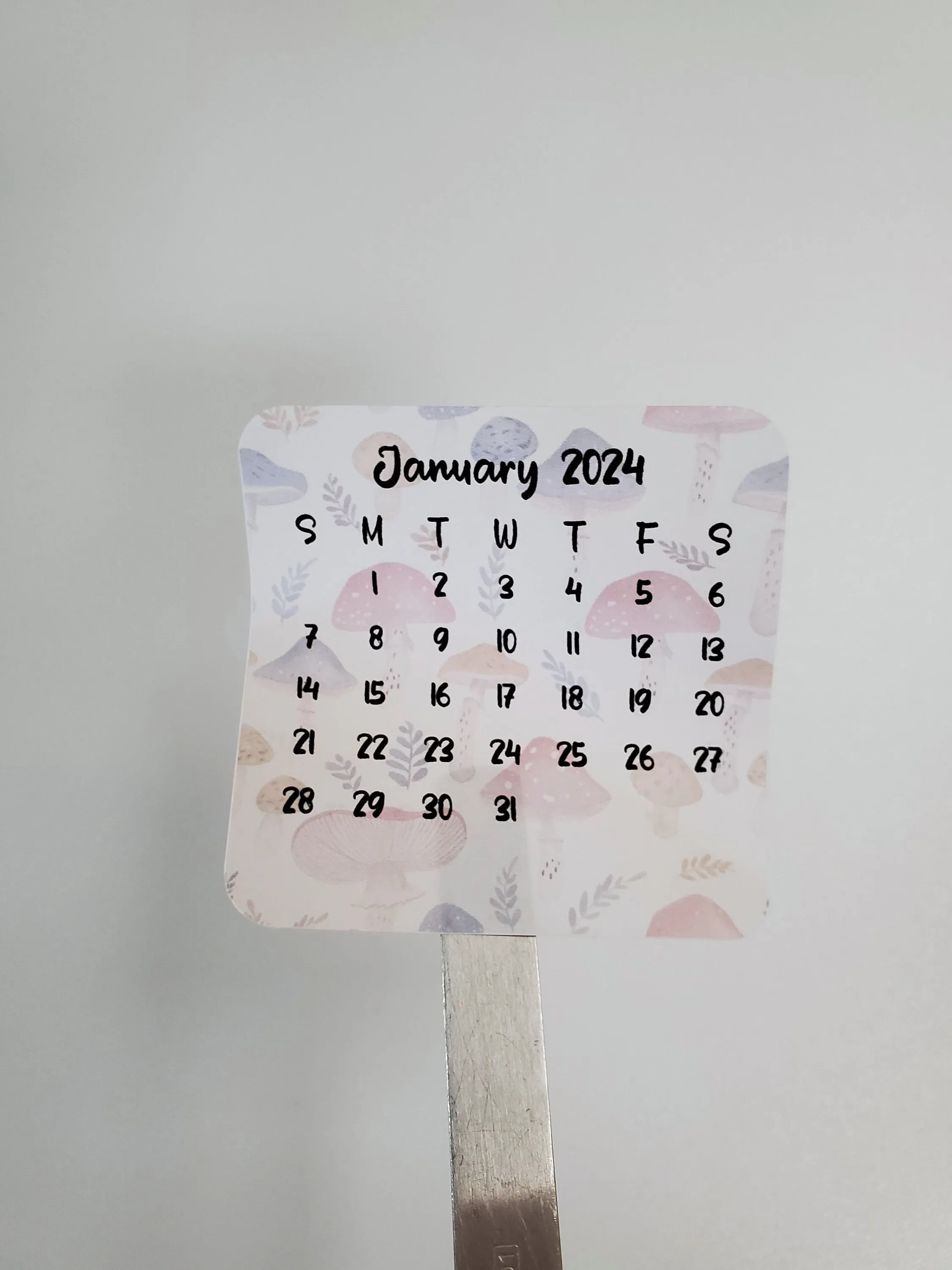 Mini Calendar Stickers with Mushrooms - Style E
