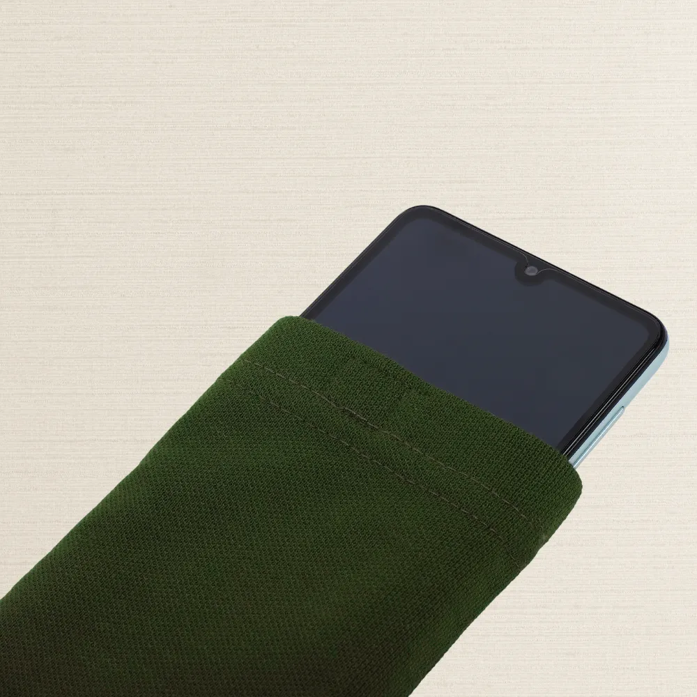 Mobile Cover | Bamboo Fabric | Sleek | Olive / Black / Navy | 4" x 7.5"