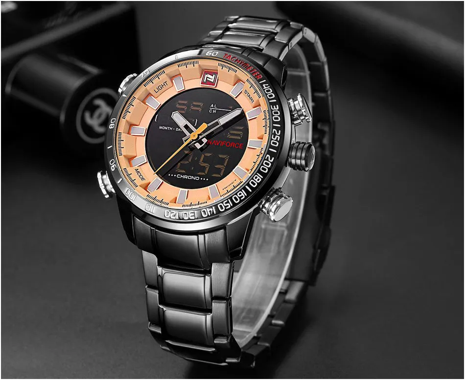NAVIFORCE Mens Quartz Analog Watch Luxury Fashion Sport Wristwatch Waterproof Stainless Male Watches Clock Relogio Masculino