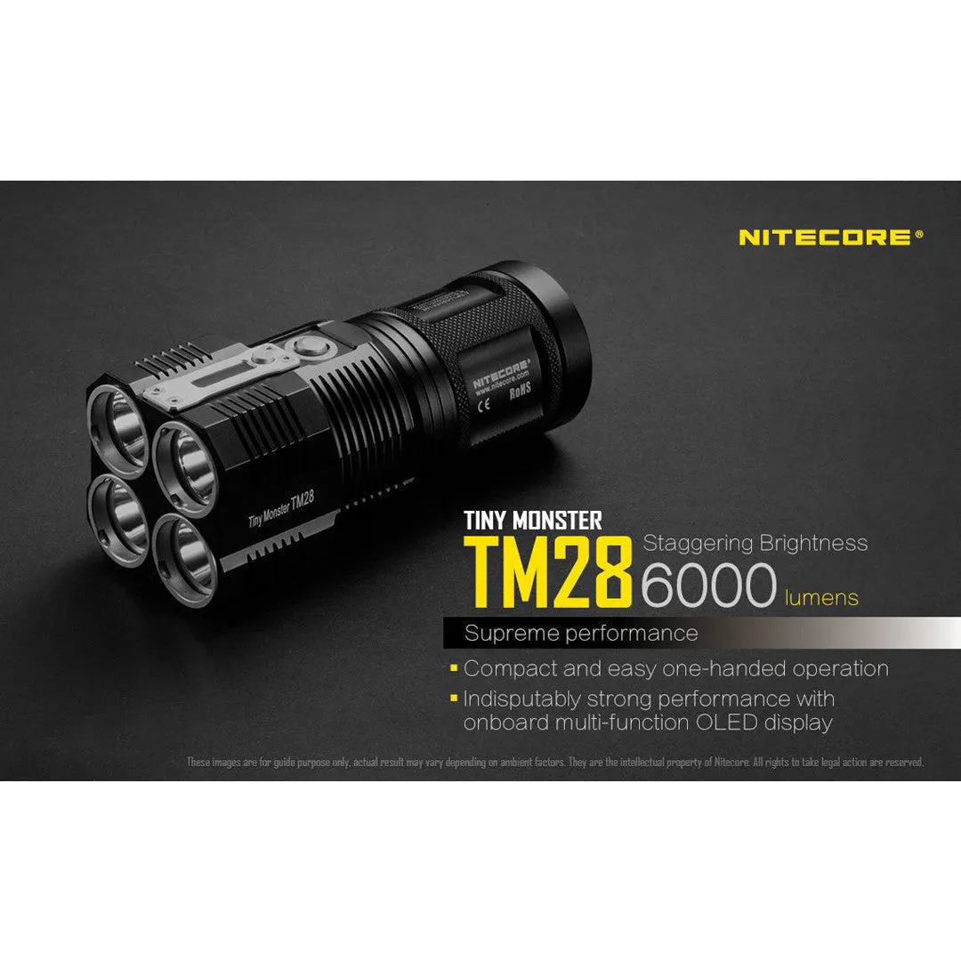 Nitecore TM28 Tiny Monster QuadRay Flashlight (6000 Lumens | Rechargeable)