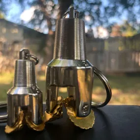 Oilfield Drill Bit Keychain 1.30 in (33mm) or 2.16 in (55mm)