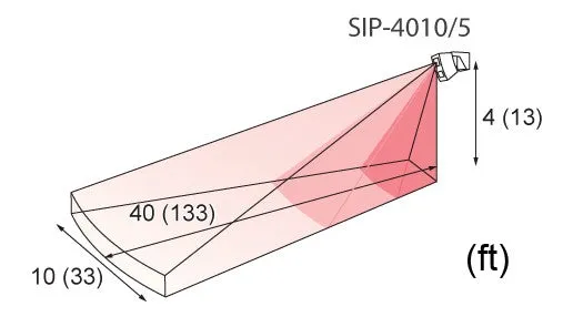 OPTEX SIP-4010/5  130' x 33' Superior Intelligent PIR detector with Anti-Masking and Rotation and adjustable creep zone