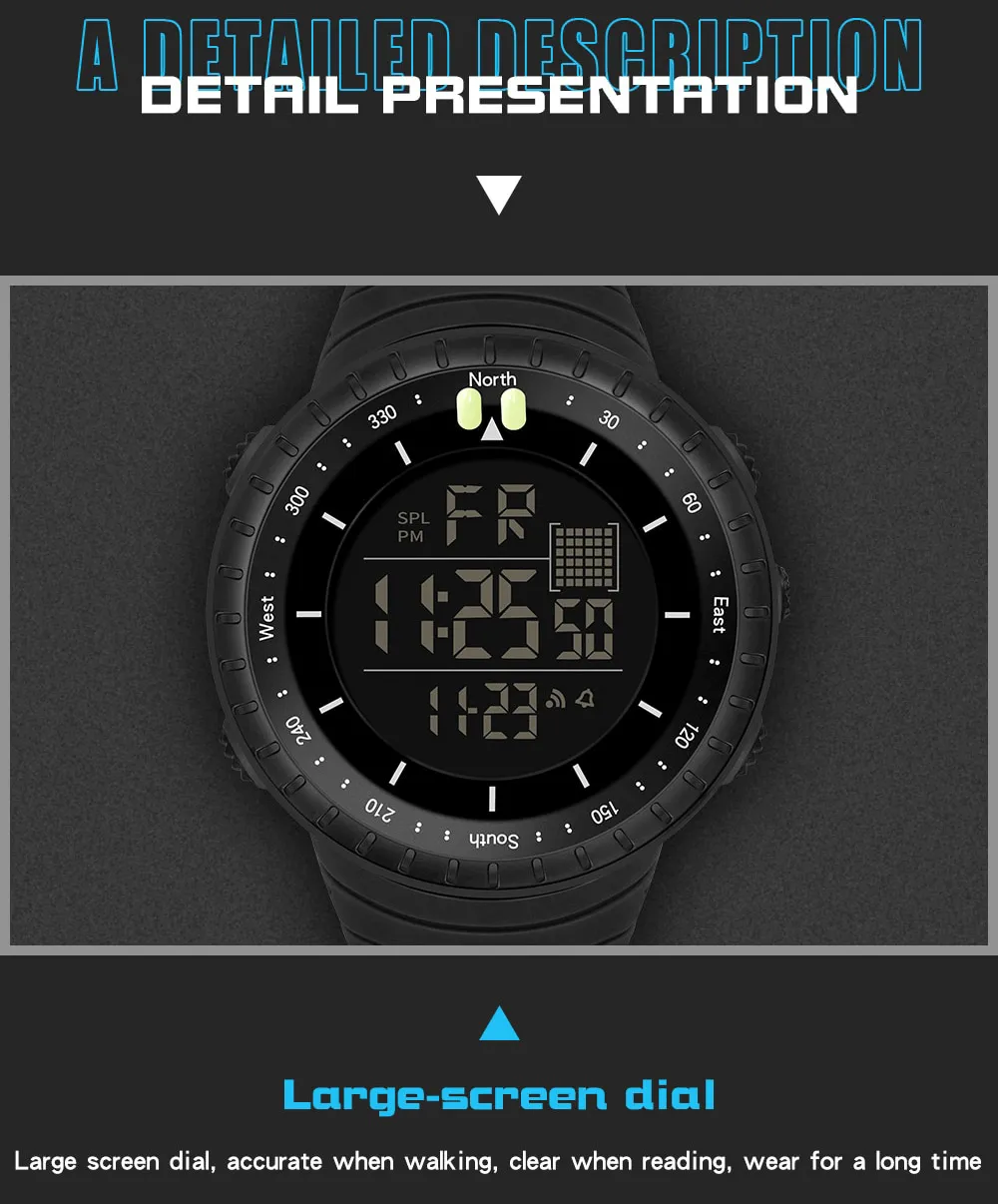 Outdoor Sports Digital Watch With Large Screen / Fashion Wristwatch - SF1313