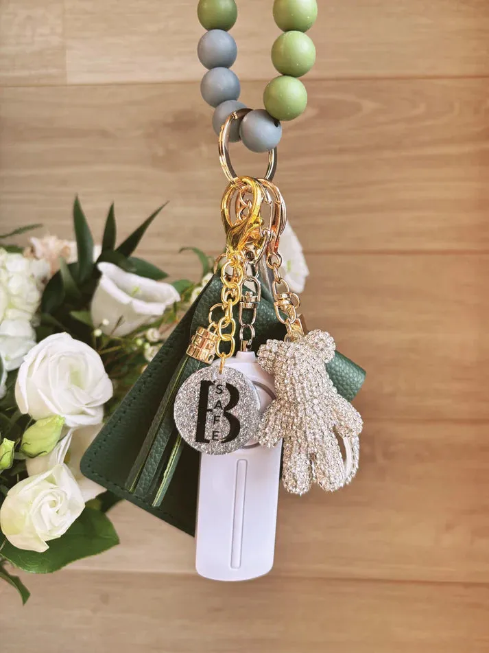 Personal Safety Keychain Set Black Forest Green