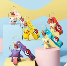 Pokemon Keychain - Pikachu Jigglypuff Gengar Plusle Minun