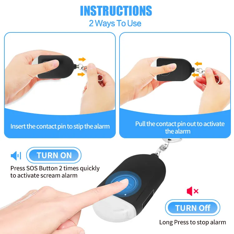 Portable Personal Protection & Self-Defence Alarm (Blue)