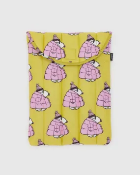 Puffy Laptop Sleeve 13"/14" - Puffer Snoopy Pink