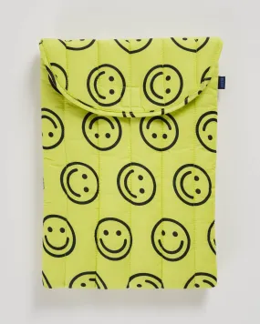 Puffy Laptop Sleeve 16" - Yellow Happy
