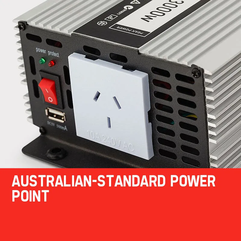 Pure Sine Wave 1500W/3000W Power Inverter 12V/240V for Caravan Boat Car GENPOWER