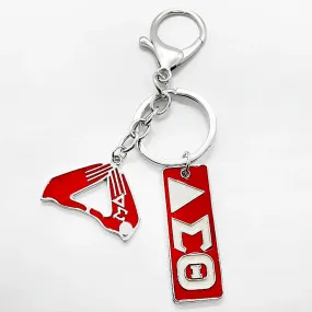 Red Greek Sorority Nameplate Pendant Enamel Metal