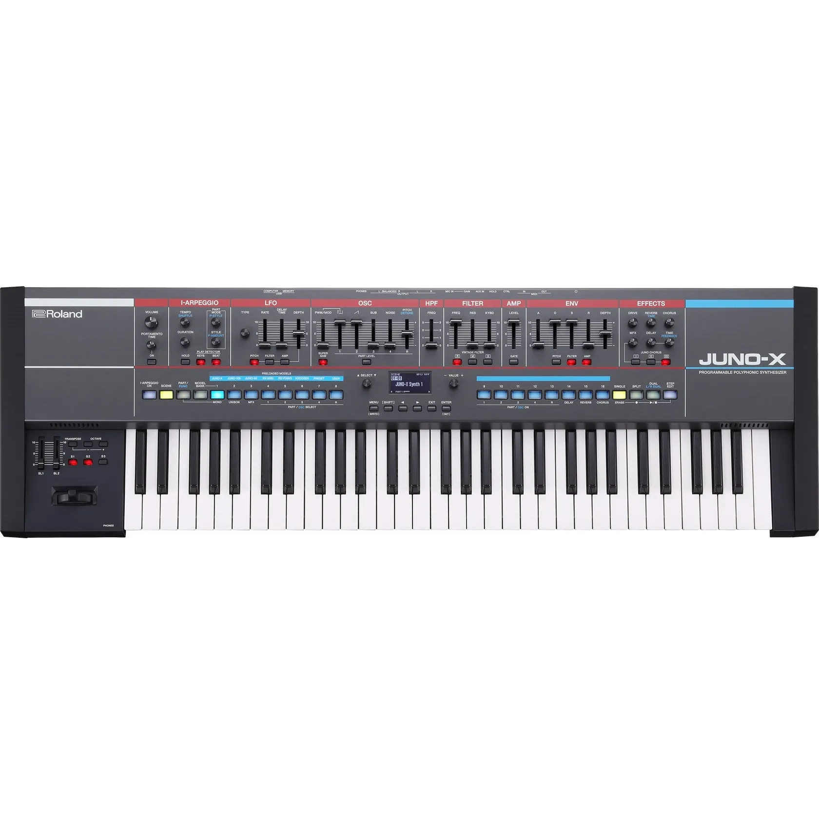 Roland JUNO-X Programmable Polyphonic Synthesizer, 61-Key