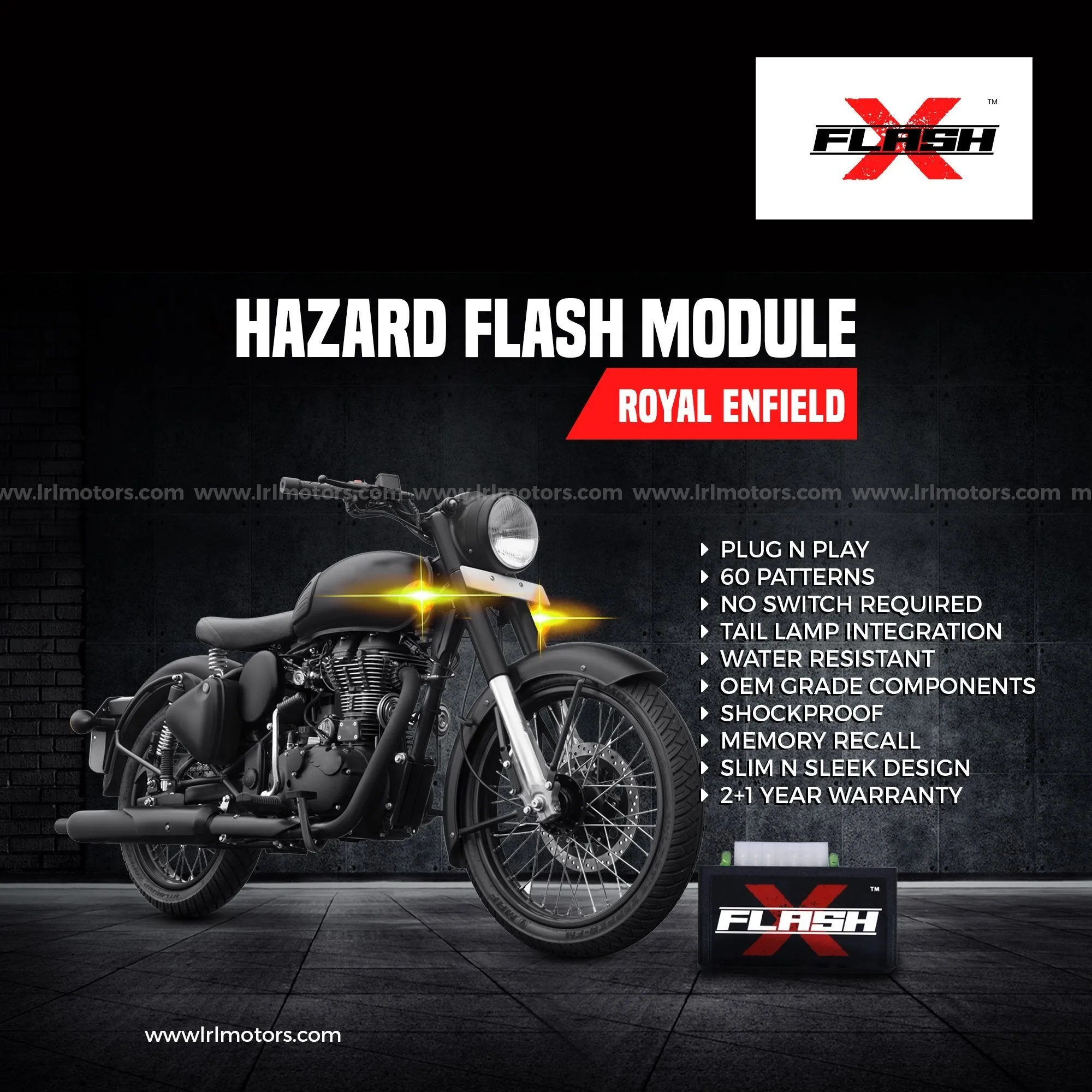 Royal Enfield 350 standard/classic 350  Flash X Hazard Flash Module, Blinker,Flasher