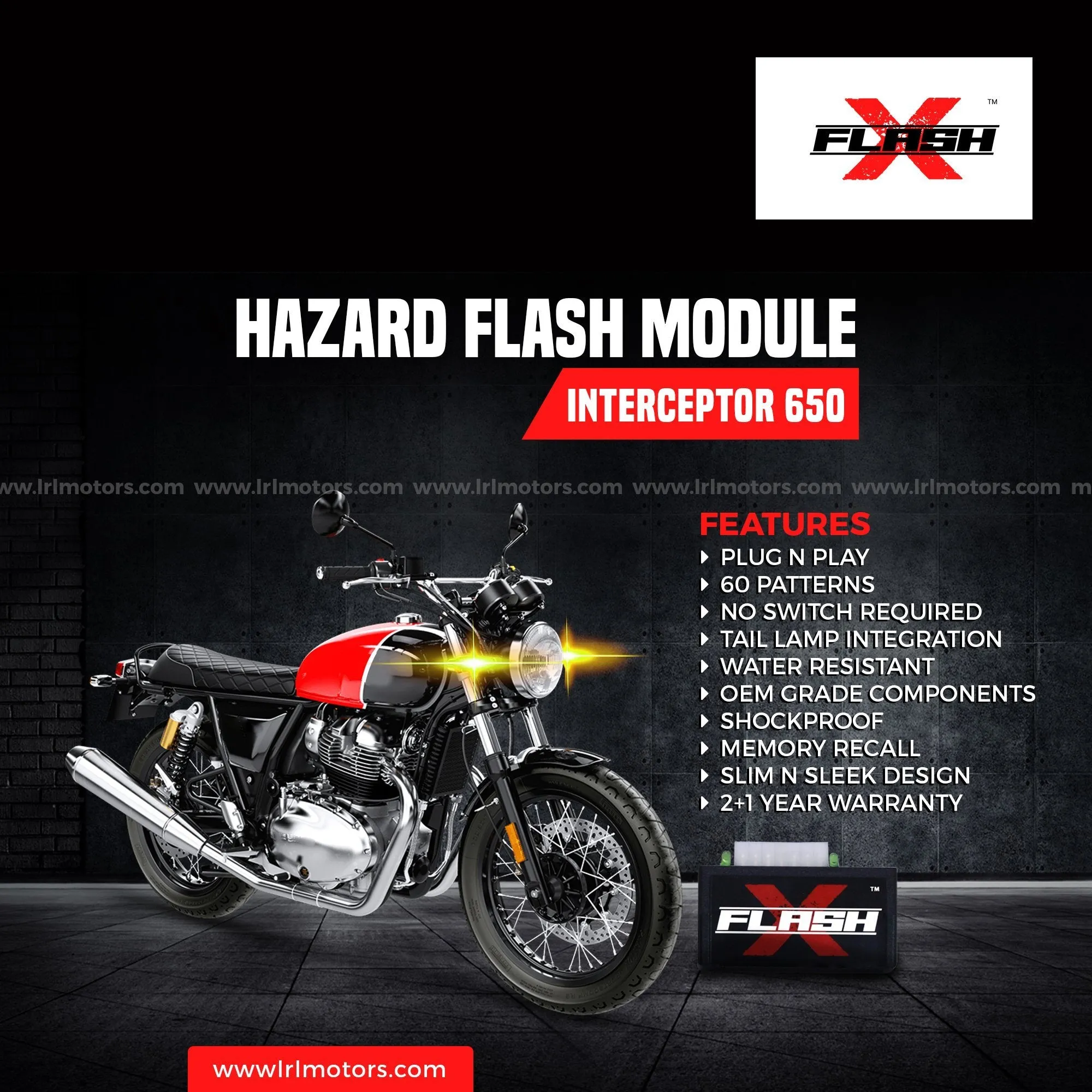 Royal Enfield interceptor 650  Flash X Hazard Flash Module, Blinker,Flasher