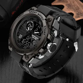 Sanda Military Army Sport Style Wristwatch Dual Display Men's Watch