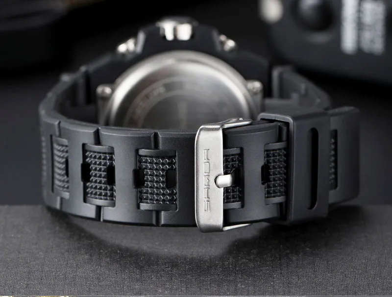 Sanda Military Army Sport Style Wristwatch Dual Display Men's Watch