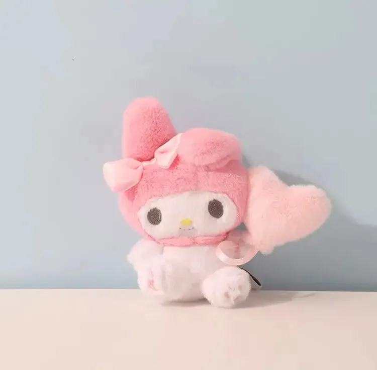 Sanrio Characters with Balloon Plush Doll Keychain | My Melody Kuromi Cinnamoroll Pochacco