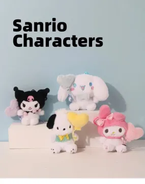 Sanrio Characters with Balloon Plush Doll Keychain | My Melody Kuromi Cinnamoroll Pochacco