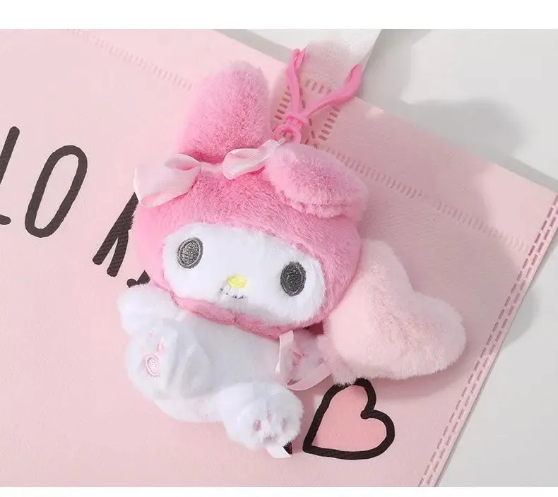 Sanrio Characters with Balloon Plush Doll Keychain | My Melody Kuromi Cinnamoroll Pochacco