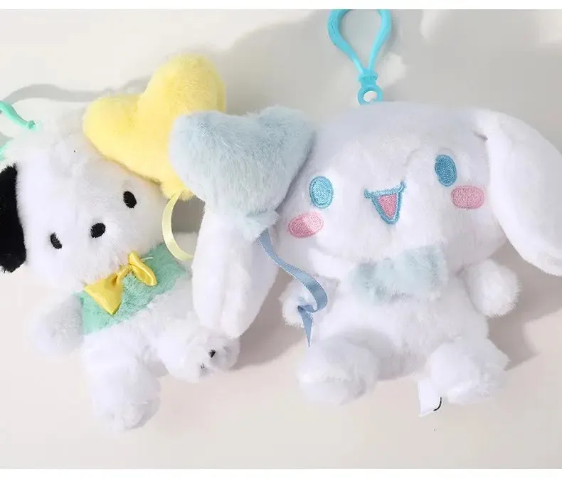 Sanrio Characters with Balloon Plush Doll Keychain | My Melody Kuromi Cinnamoroll Pochacco