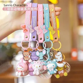 Sanrio Cute Animal Wear Keychain | Hello Kitty My Melody Kuromi Cinnamoroll Pompompurin