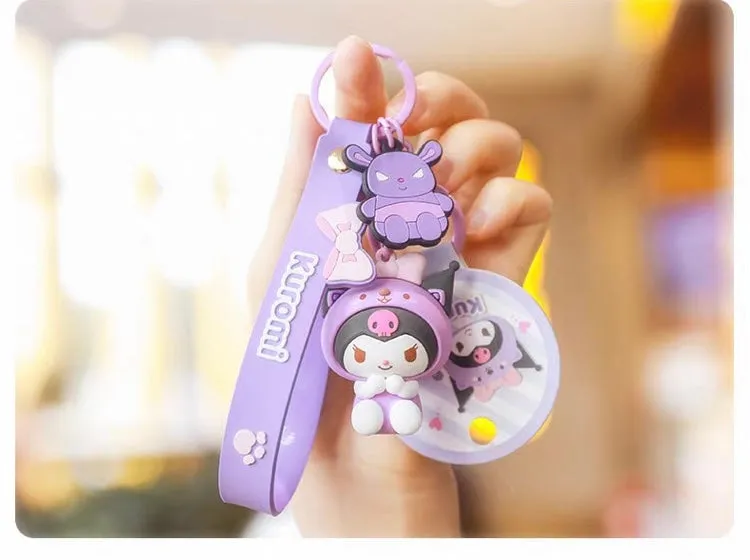 Sanrio Cute Animal Wear Keychain | Hello Kitty My Melody Kuromi Cinnamoroll Pompompurin