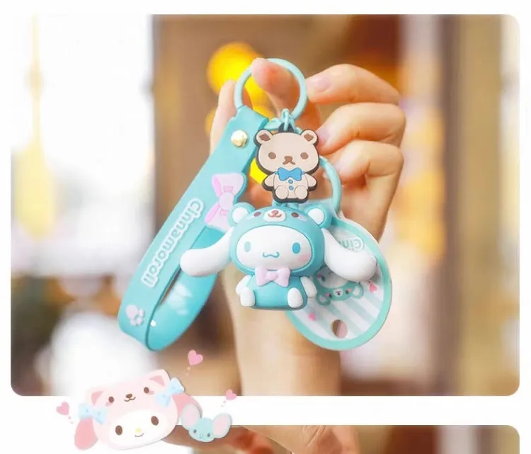 Sanrio Cute Animal Wear Keychain | Hello Kitty My Melody Kuromi Cinnamoroll Pompompurin