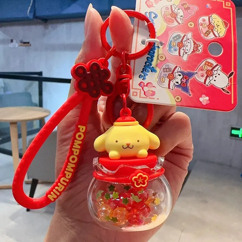 Sanrio Cute Chinese Style Good Fortune Keychain | My Melody Kuromi Cinnamoroll Pompompurin Pochacco