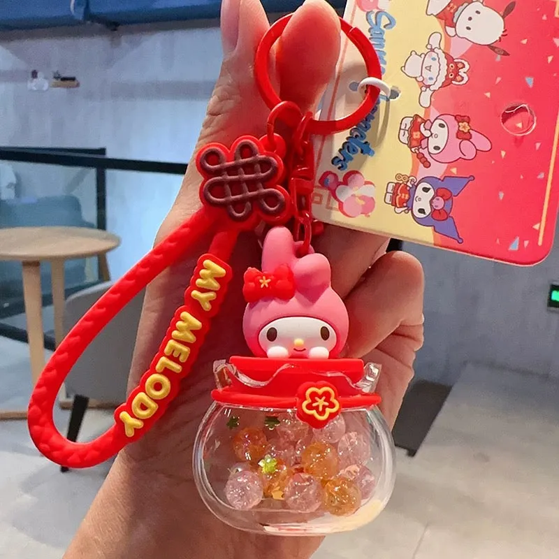 Sanrio Cute Chinese Style Good Fortune Keychain | My Melody Kuromi Cinnamoroll Pompompurin Pochacco