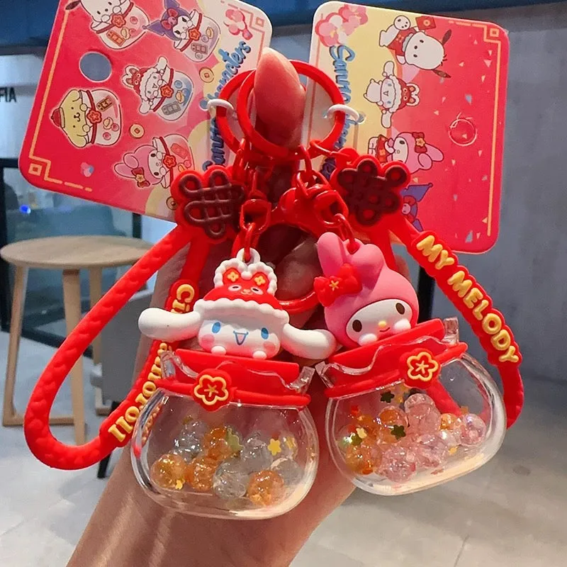 Sanrio Cute Chinese Style Good Fortune Keychain | My Melody Kuromi Cinnamoroll Pompompurin Pochacco