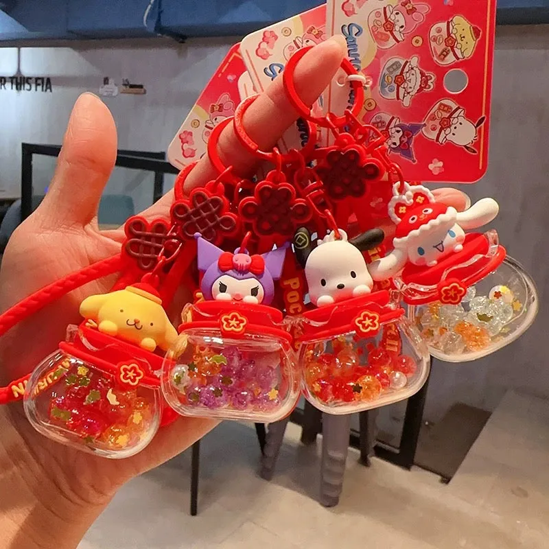 Sanrio Cute Chinese Style Good Fortune Keychain | My Melody Kuromi Cinnamoroll Pompompurin Pochacco