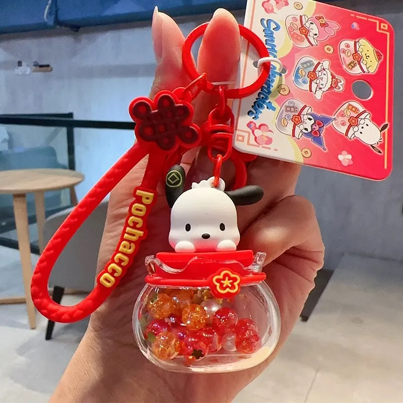 Sanrio Cute Chinese Style Good Fortune Keychain | My Melody Kuromi Cinnamoroll Pompompurin Pochacco